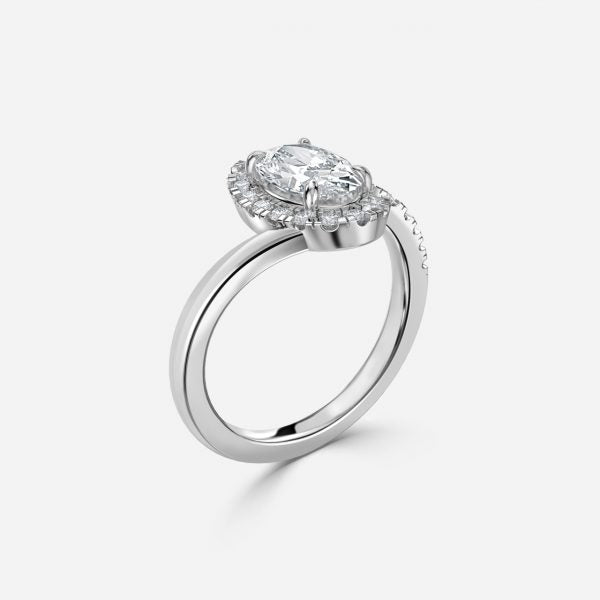 Thalassa Oval Halo Moissanite Engagement Ring