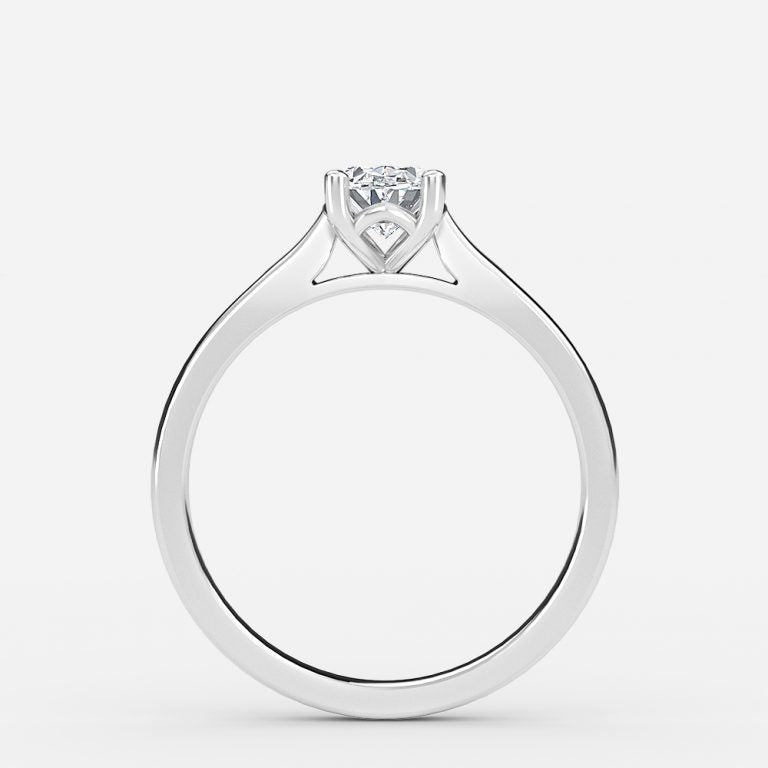 Peony Oval Solitaire Moissanite Engagement Ring