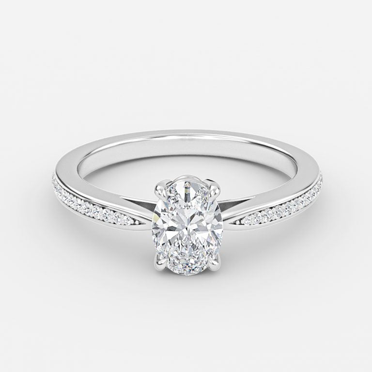 Isolde Oval Diamond Band Moissanite Engagement Ring