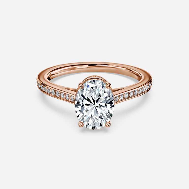 Inez Oval Hidden Halo Moissanite Engagement Ring