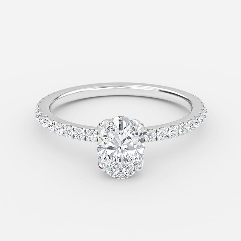 Tamara Oval Diamond Band Moissanite Engagement Ring