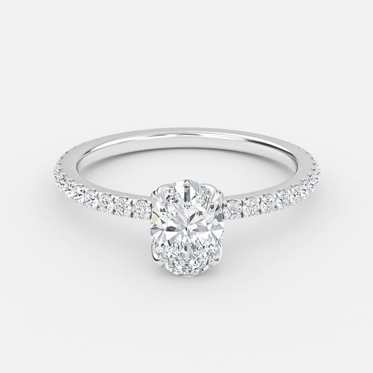 Tamara Oval Diamond Band Moissanite Engagement Ring