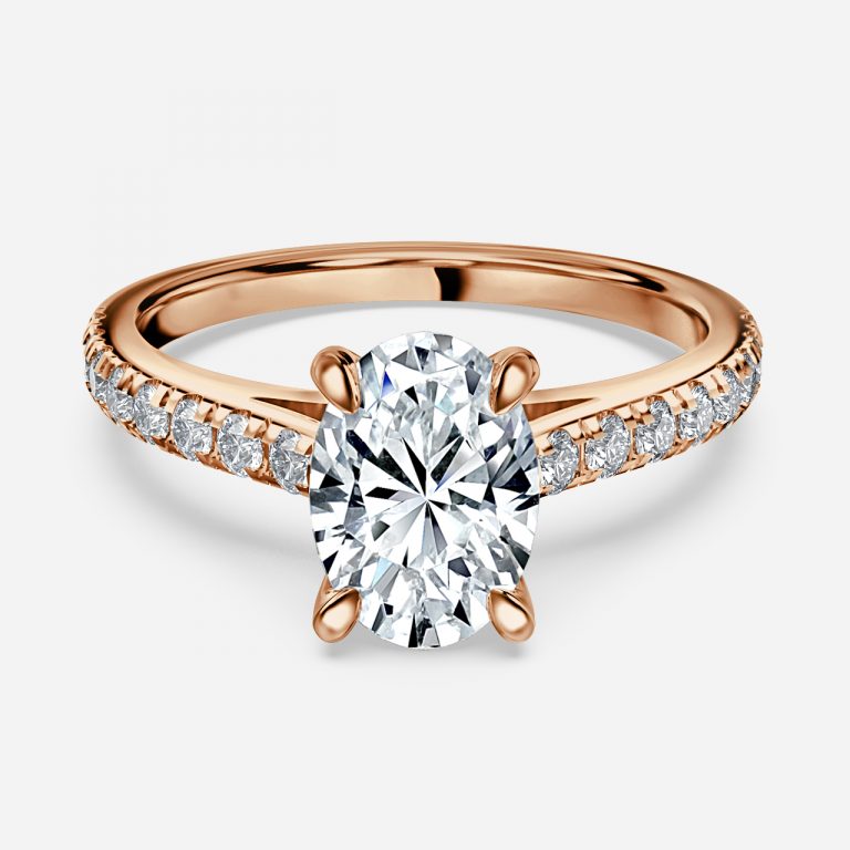 Aveline Oval Diamond Band Moissanite Engagement Ring