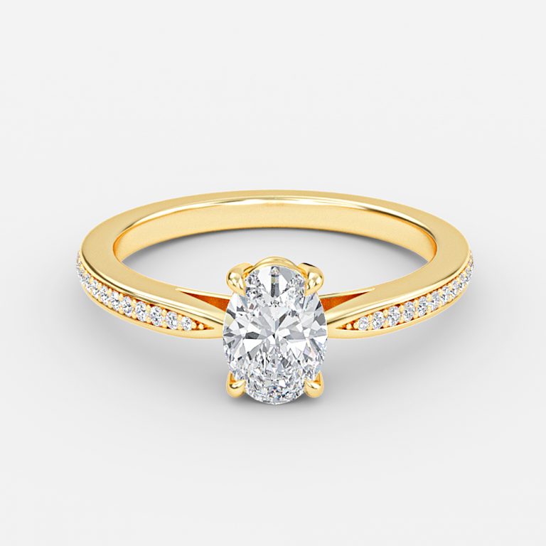 Isolde Oval Diamond Band Moissanite Engagement Ring