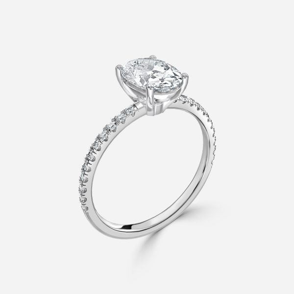 Maeve Oval Diamond Band Moissanite Engagement Ring