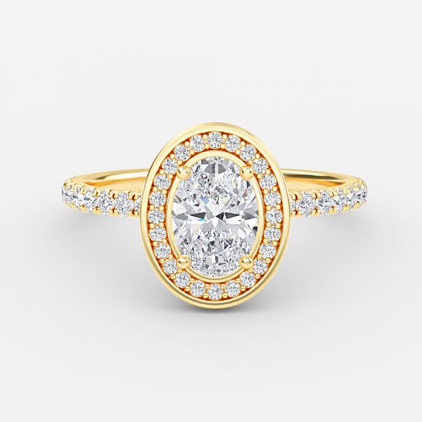 Kassia Oval Halo Moissanite Engagement Ring