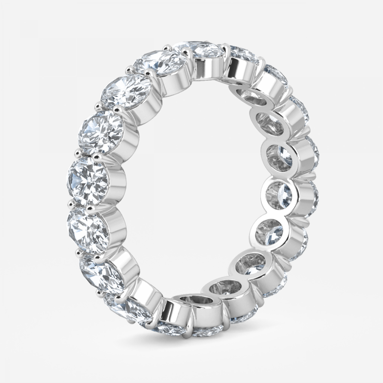 Oval Diamond Set Moissanite Eternity Band