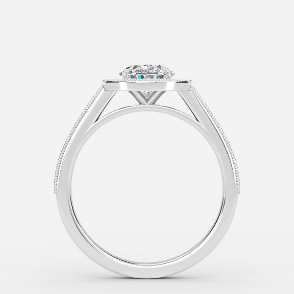 Haven Oval Halo Moissanite Engagement Ring