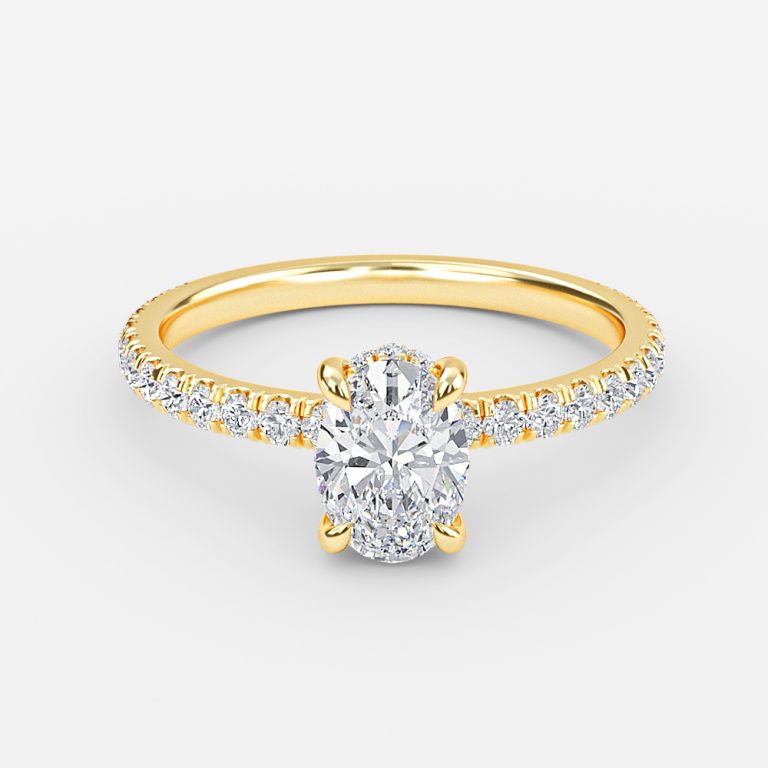 Siobhan Oval Hidden Halo Moissanite Engagement Ring