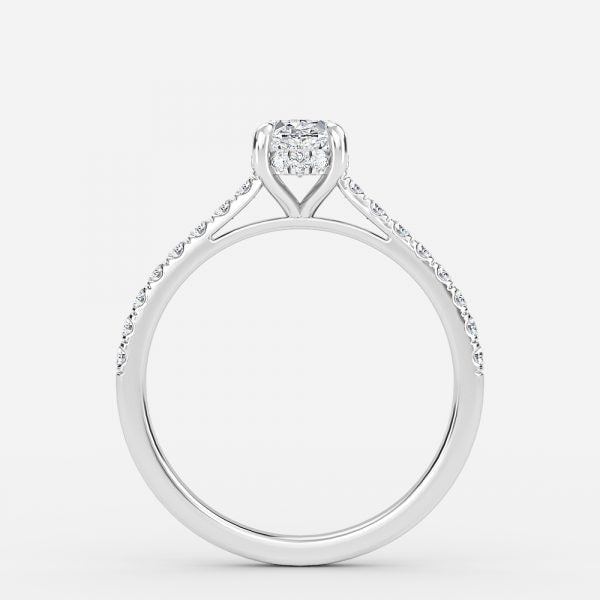 Zanna Oval Hidden Halo Moissanite Engagement Ring