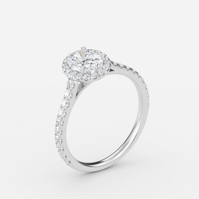 Joliette Oval Halo Moissanite Engagement Ring