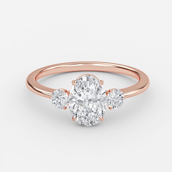 Kaori Oval Three Stone Moissanite Engagement Ring