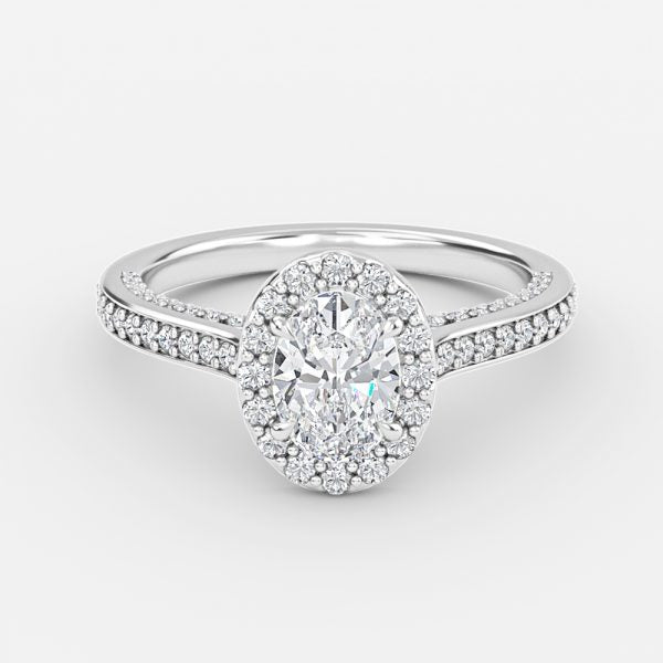 Clementine Oval Halo Moissanite Engagement Ring