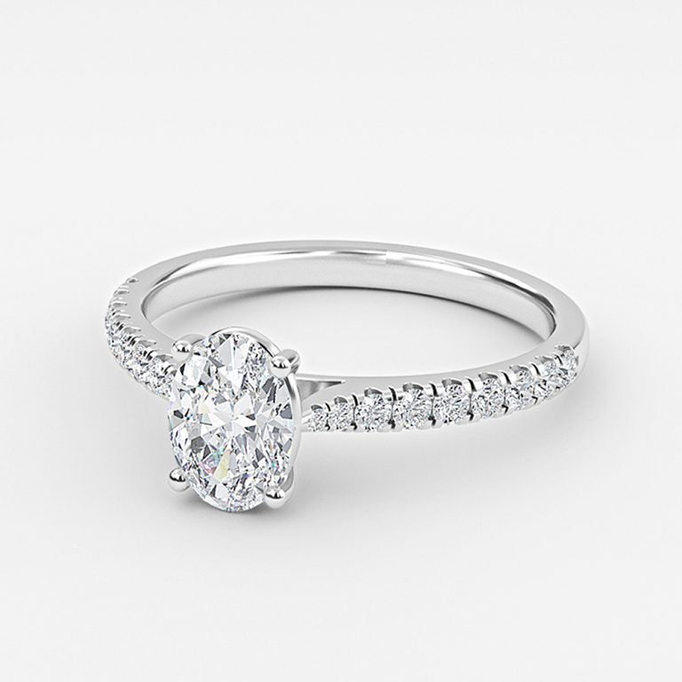 Tindra Oval Diamond Band Moissanite Engagement Ring