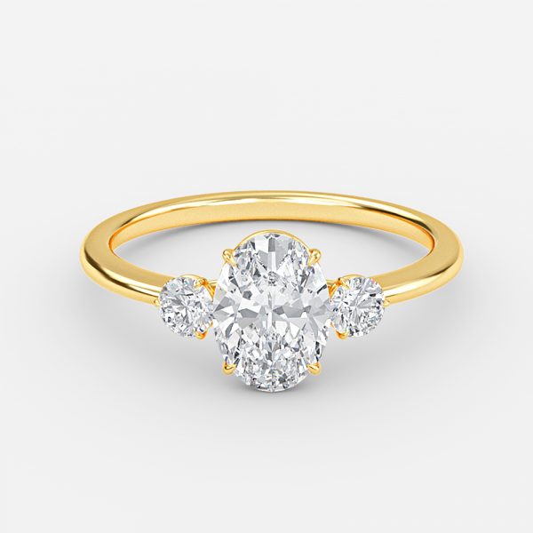 Kaori Oval Three Stone Moissanite Engagement Ring