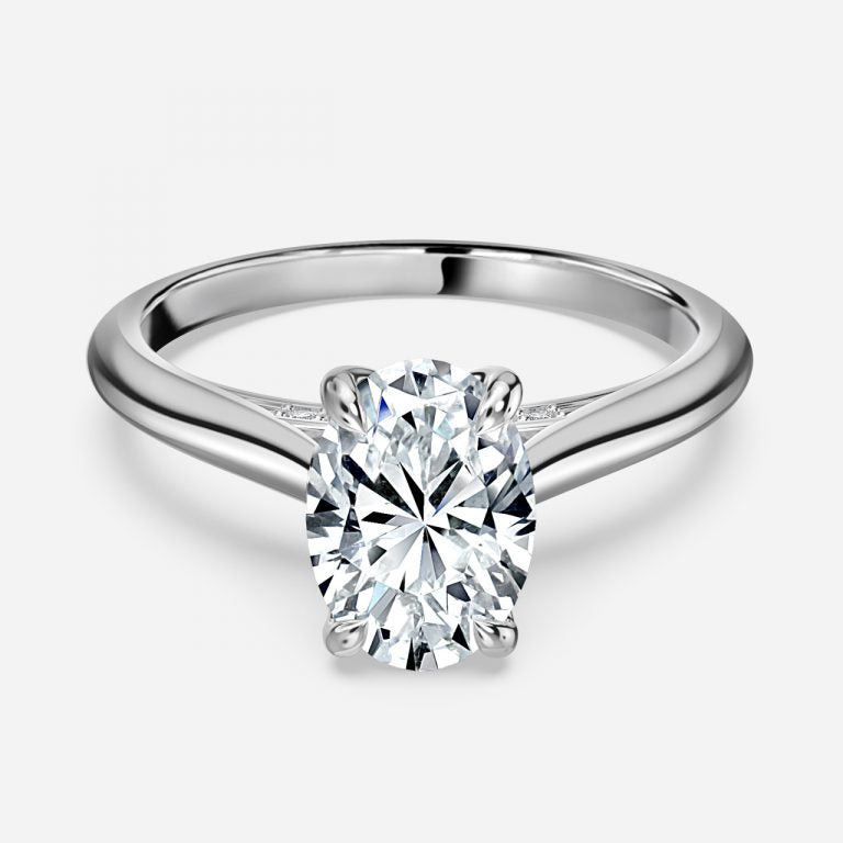 Sofiyan Oval Hidden Halo Moissanite Engagement Ring