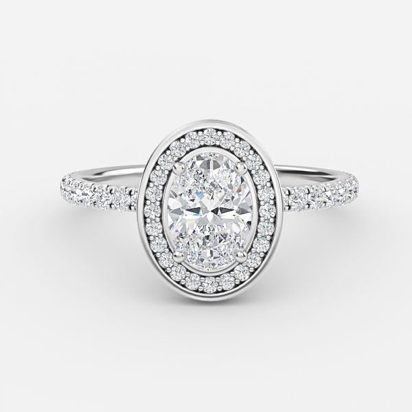 Kassia Oval Halo Moissanite Engagement Ring