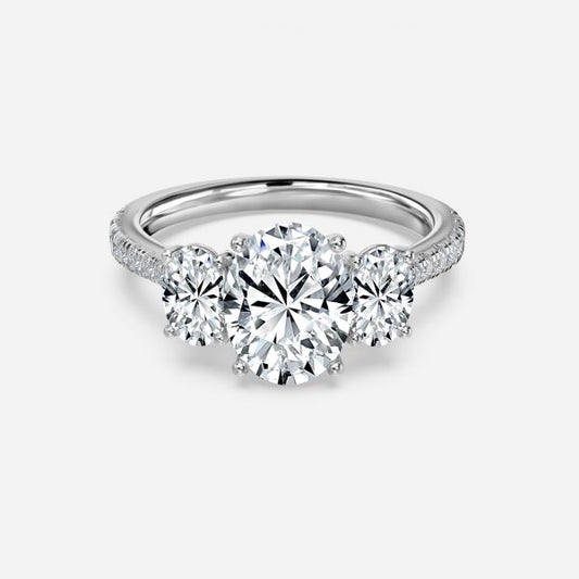 Fabian Oval Three Stone Moissanite Engagement Ring