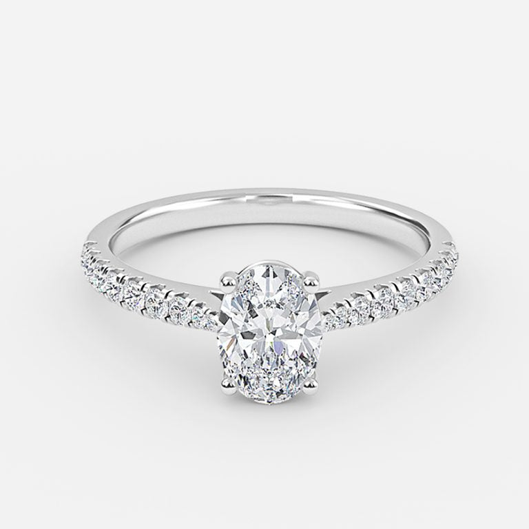 Tindra Oval Diamond Band Moissanite Engagement Ring