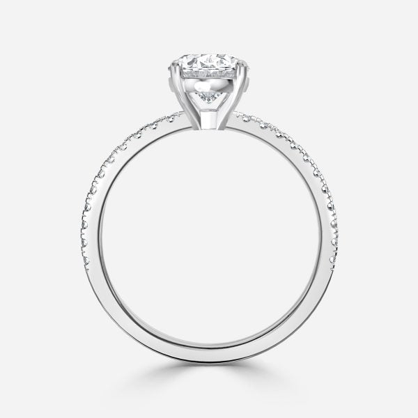 Maeve Oval Diamond Band Moissanite Engagement Ring