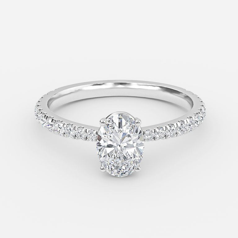 Eira Oval Diamond Band Moissanite Engagement Ring