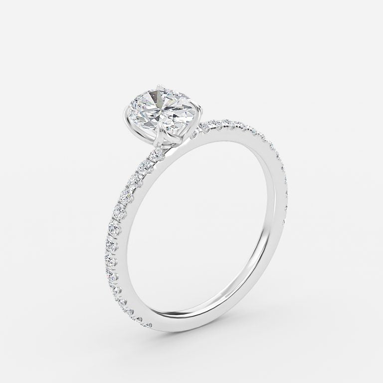 Tamara Oval Diamond Band Moissanite Engagement Ring