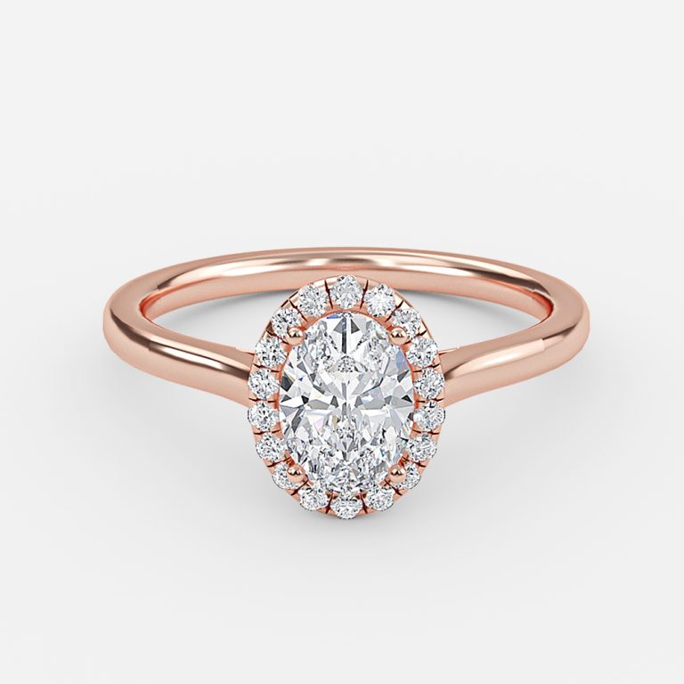 Louisa Oval Halo Moissanite Engagement Ring