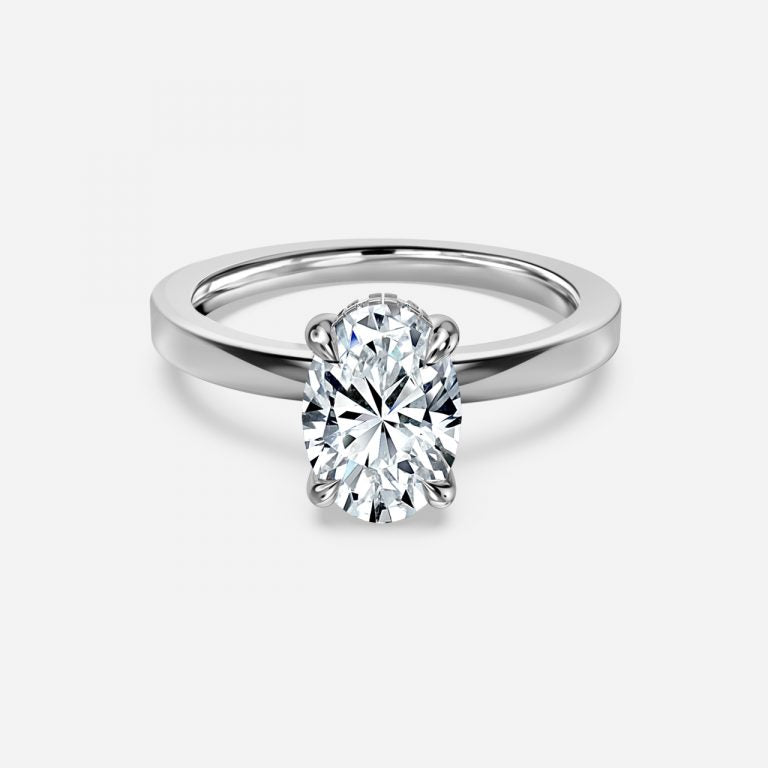 Edeline Oval Hidden Halo Moissanite Engagement Ring