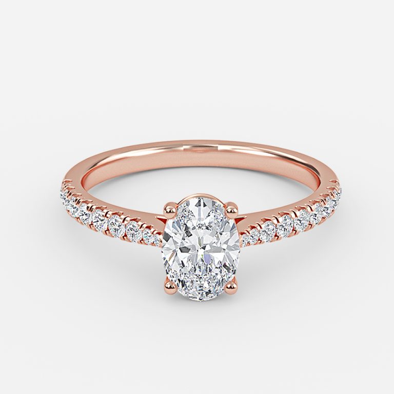 Tindra Oval Diamond Band Moissanite Engagement Ring