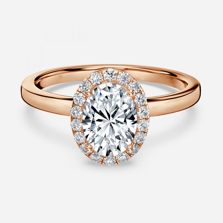 Katya Oval Halo Moissanite Engagement Ring