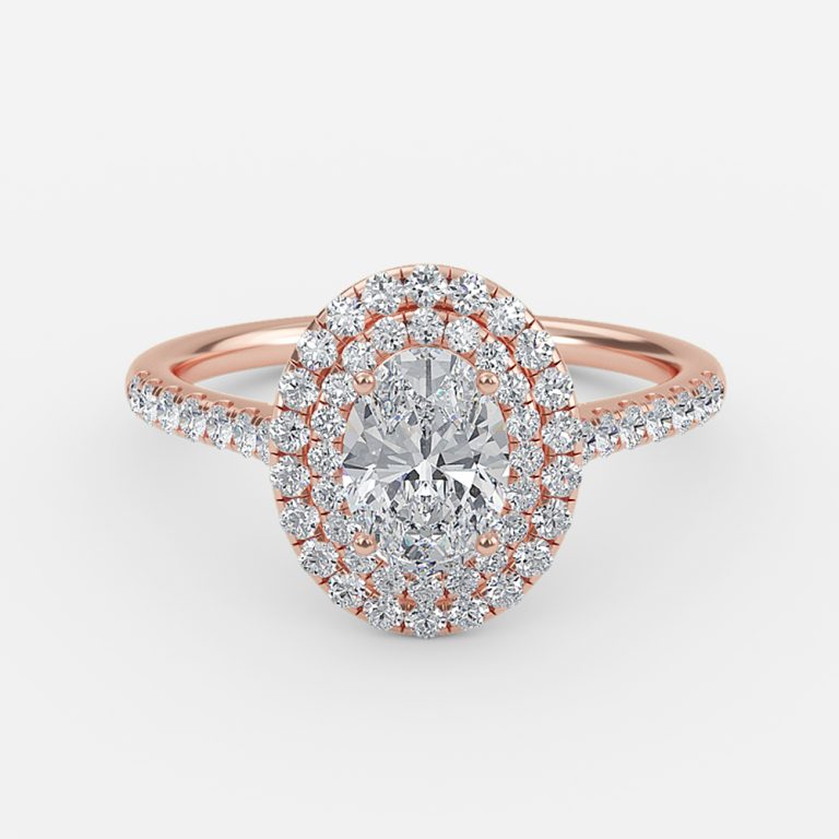 Linnea Oval Halo Moissanite Engagement Ring