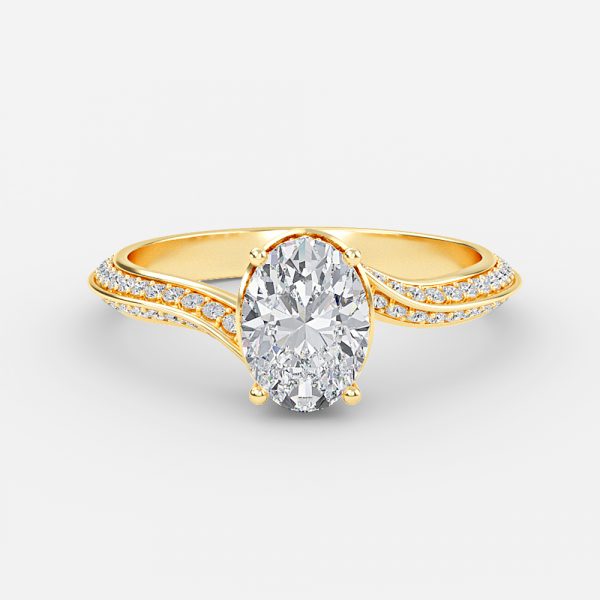 Bellatrix Oval Hidden Halo Moissanite Engagement Ring