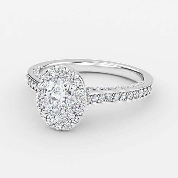 Clementine Oval Halo Moissanite Engagement Ring