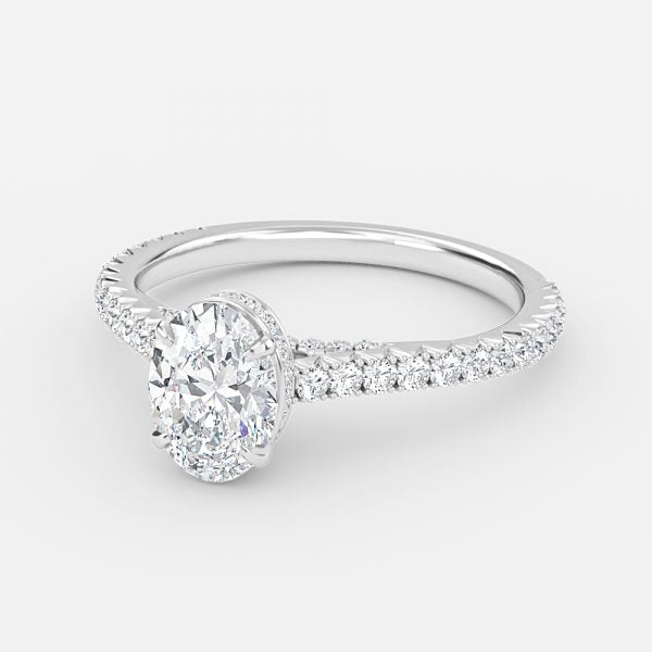 Devi Oval Hidden Halo Moissanite Engagement Ring