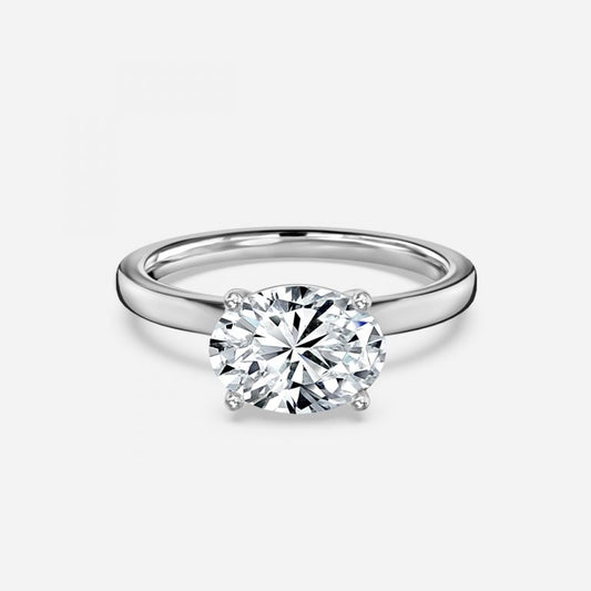 Evora Oval Solitaire Moissanite Engagement Ring