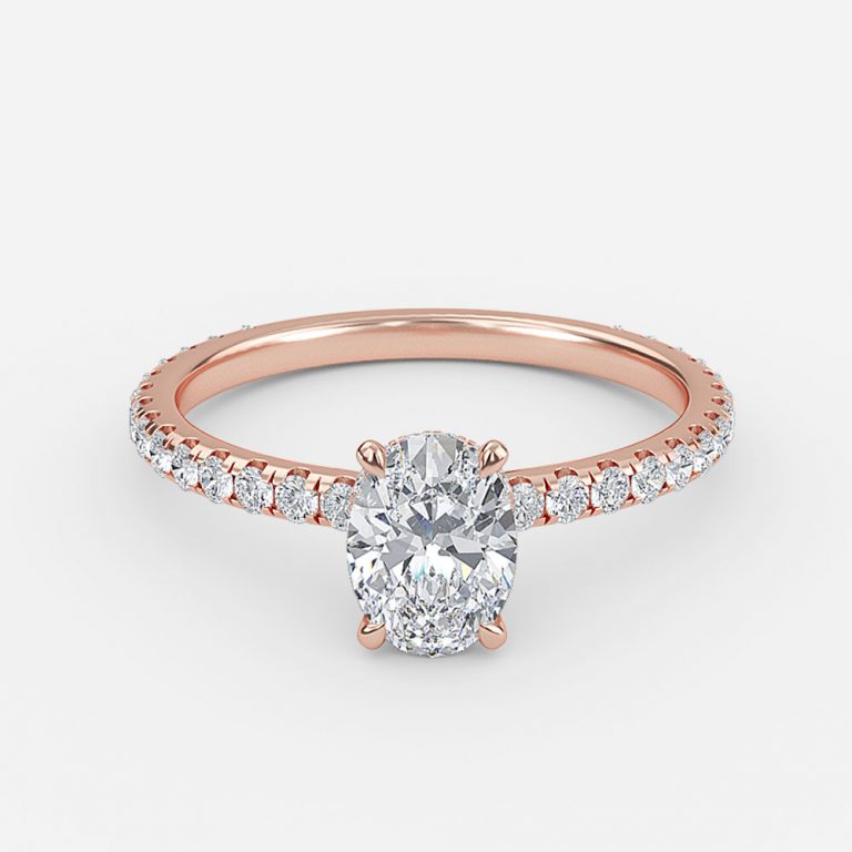 Astrid Oval Hidden Halo Moissanite Engagement Ring