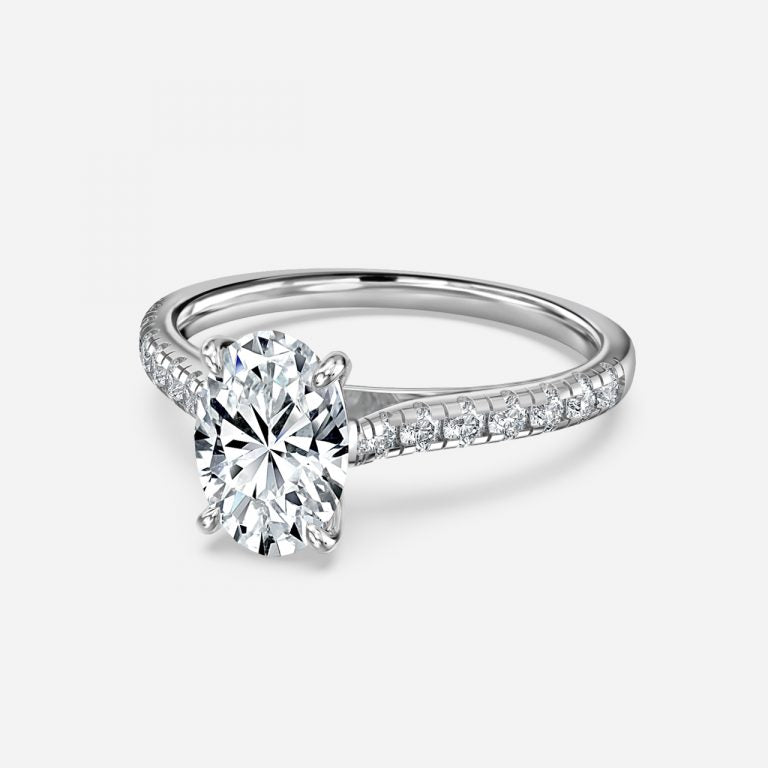 Clio Oval Diamond Band Moissanite Engagement Ring