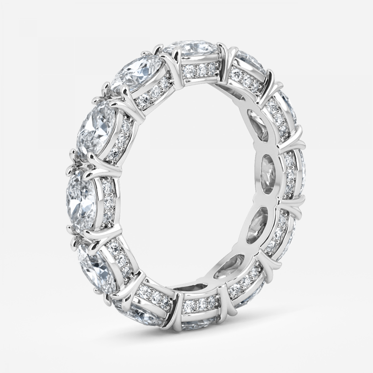 East West Oval Moissanite Eternity Band