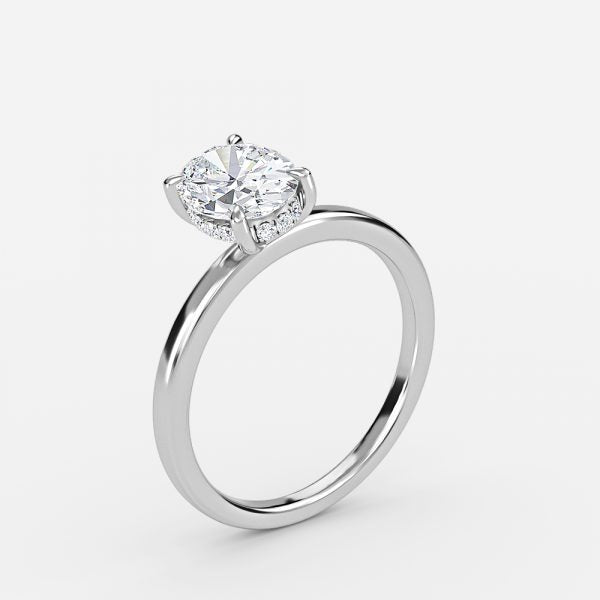 Idra Oval Hidden Halo Moissanite Engagement Ring