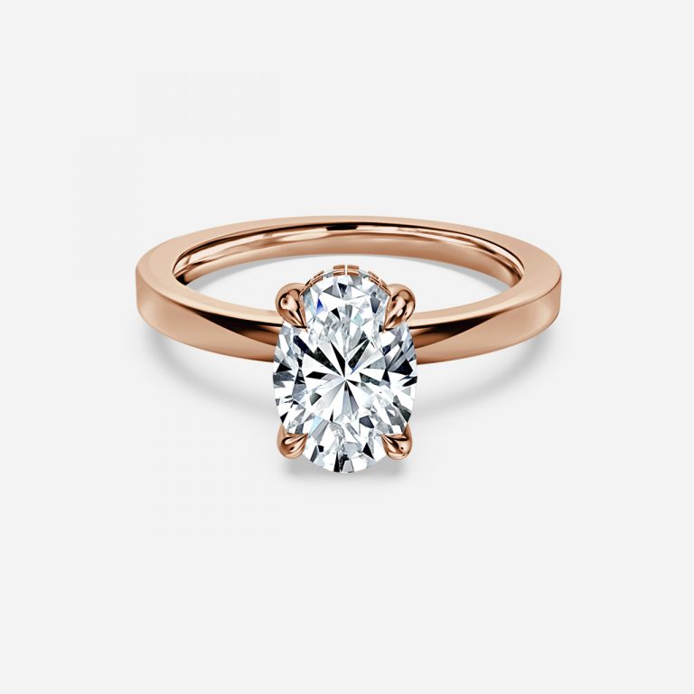 Edeline Oval Hidden Halo Moissanite Engagement Ring