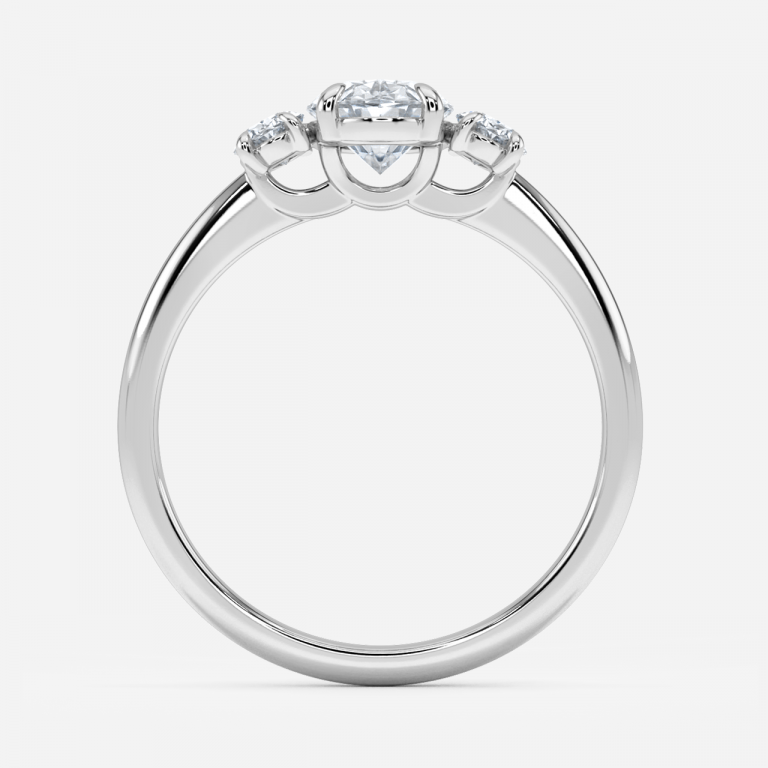 Saskia Oval Three Stone Moissanite Engagement Ring