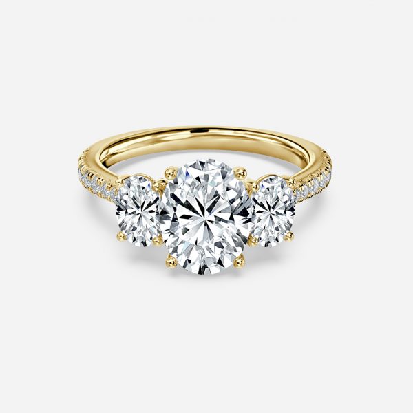 Fabian Oval Three Stone Moissanite Engagement Ring