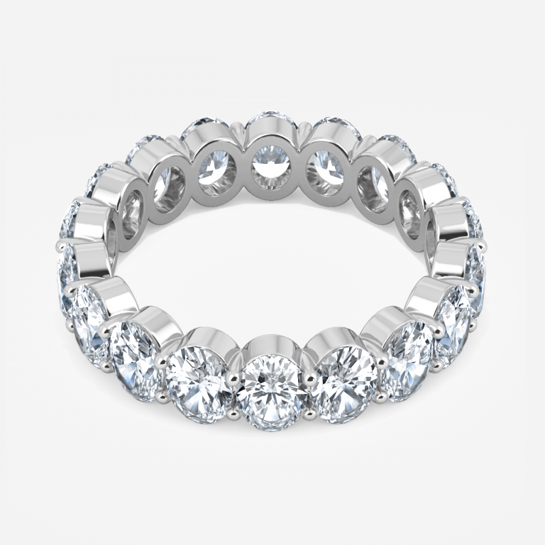 Oval Diamond Set Moissanite Eternity Band