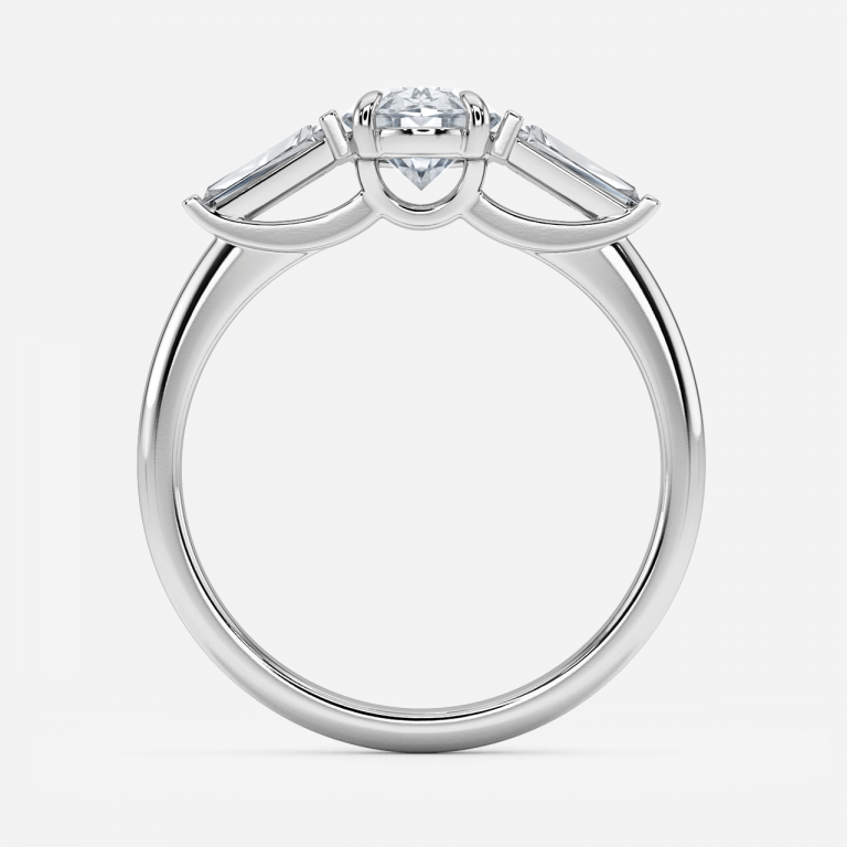 Jara Oval Three Stone Moissanite Engagement Ring