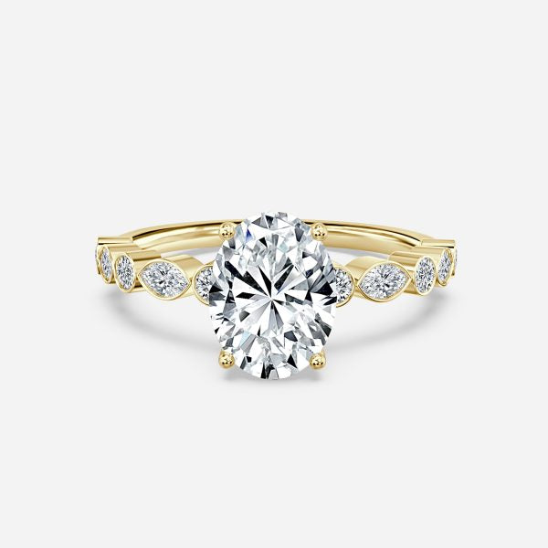 Pailin Oval Unique Moissanite Engagement Ring