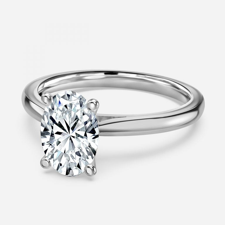 Yuna Oval Solitaire Moissanite Engagement Ring