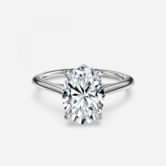 Lyla Oval Solitaire Moissanite Engagement Ring