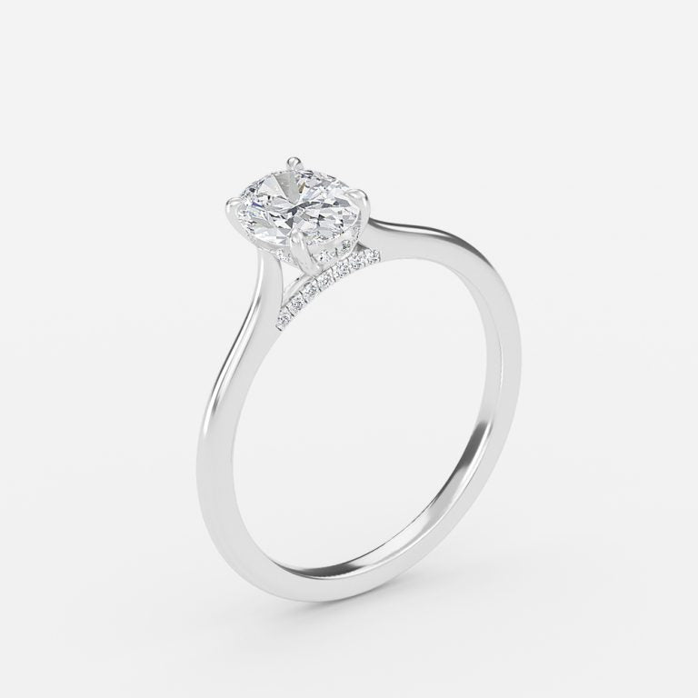 Pandora Oval Hidden Halo Moissanite Engagement Ring