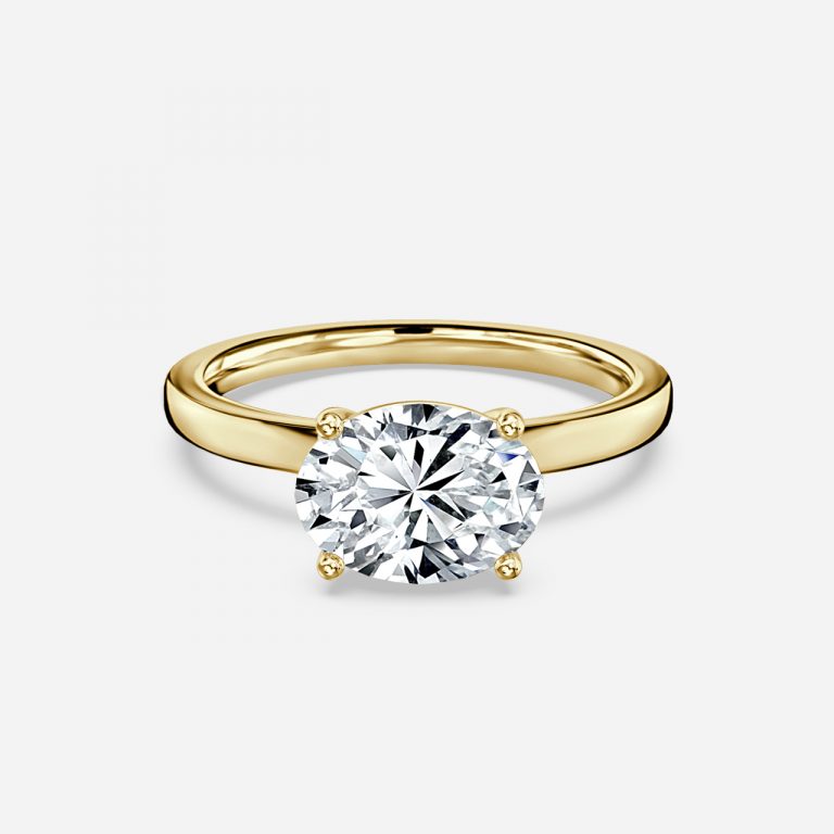 Evora Oval Solitaire Moissanite Engagement Ring