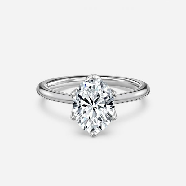 Raquel Oval Solitaire Moissanite Engagement Ring